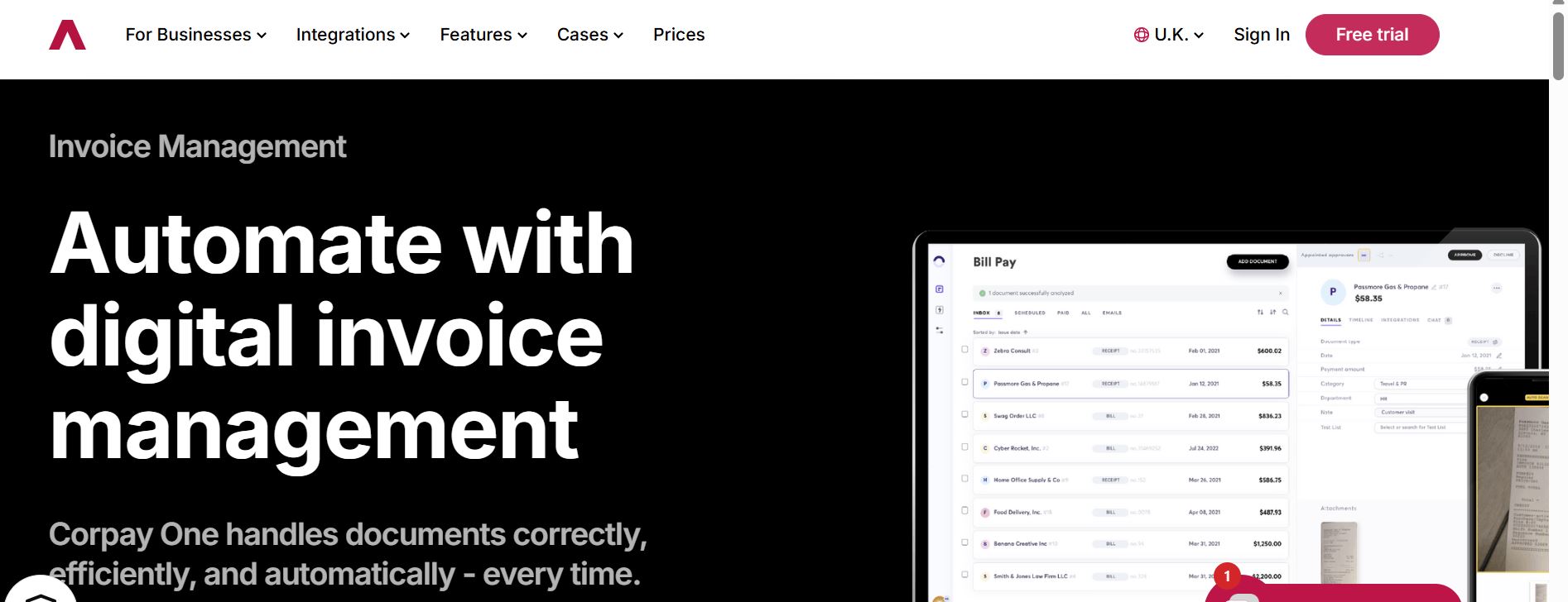 Corpay One Digital Invoice Management
