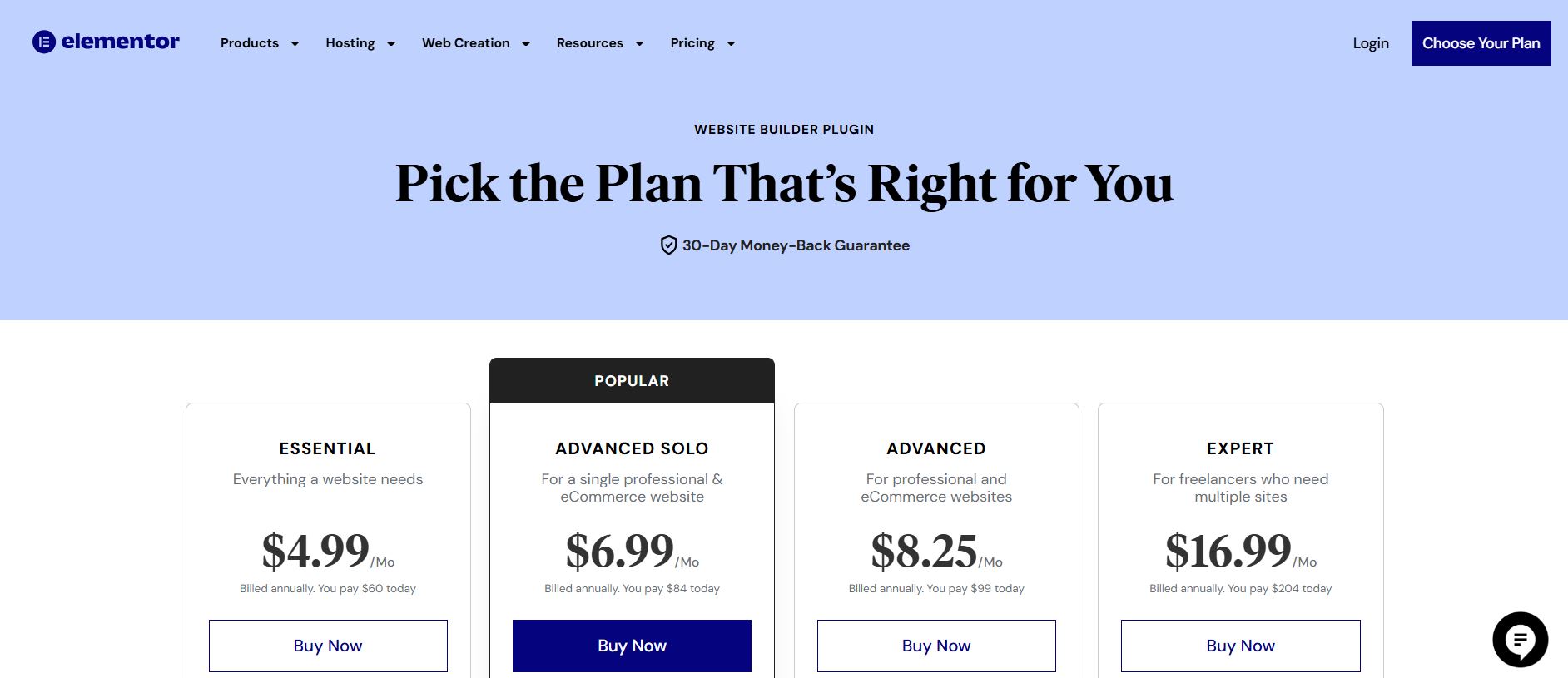 Elementor Pricing