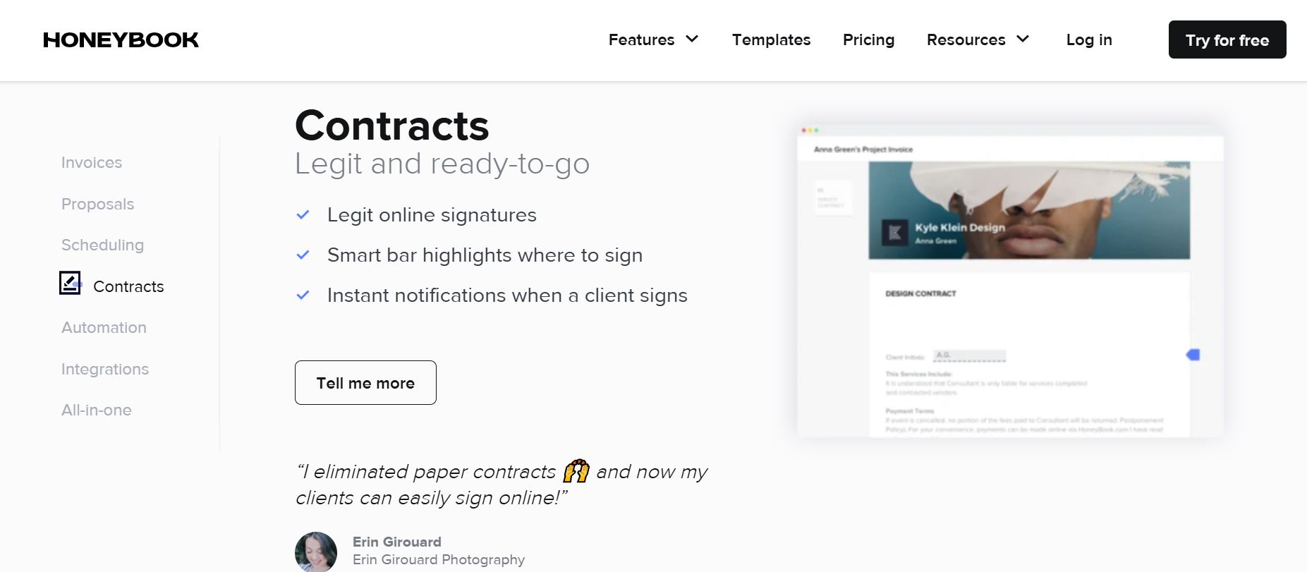 Honeybook Contract