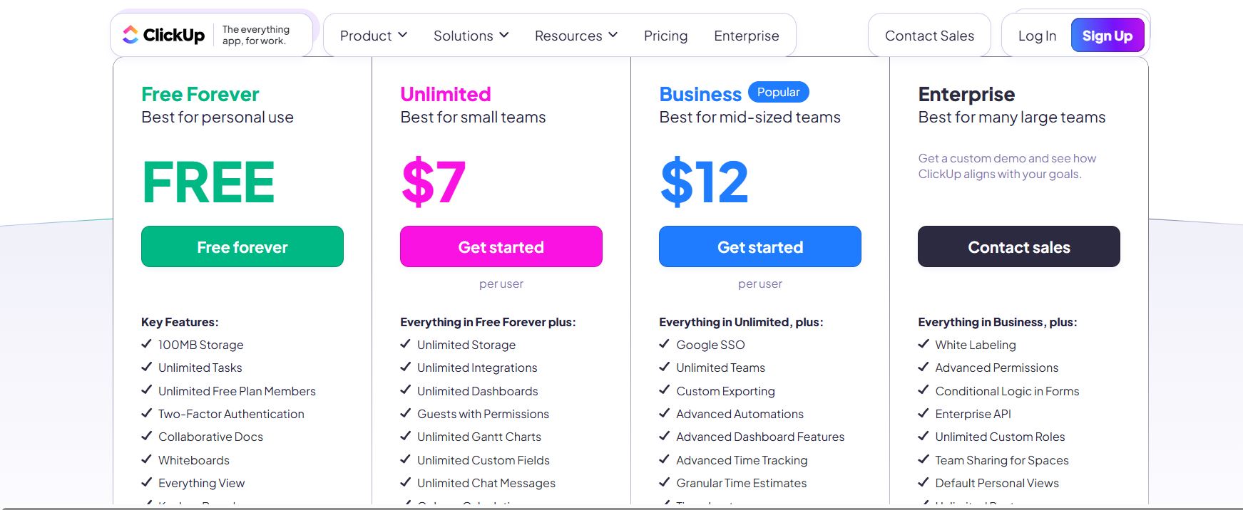 ClickUp Pricing