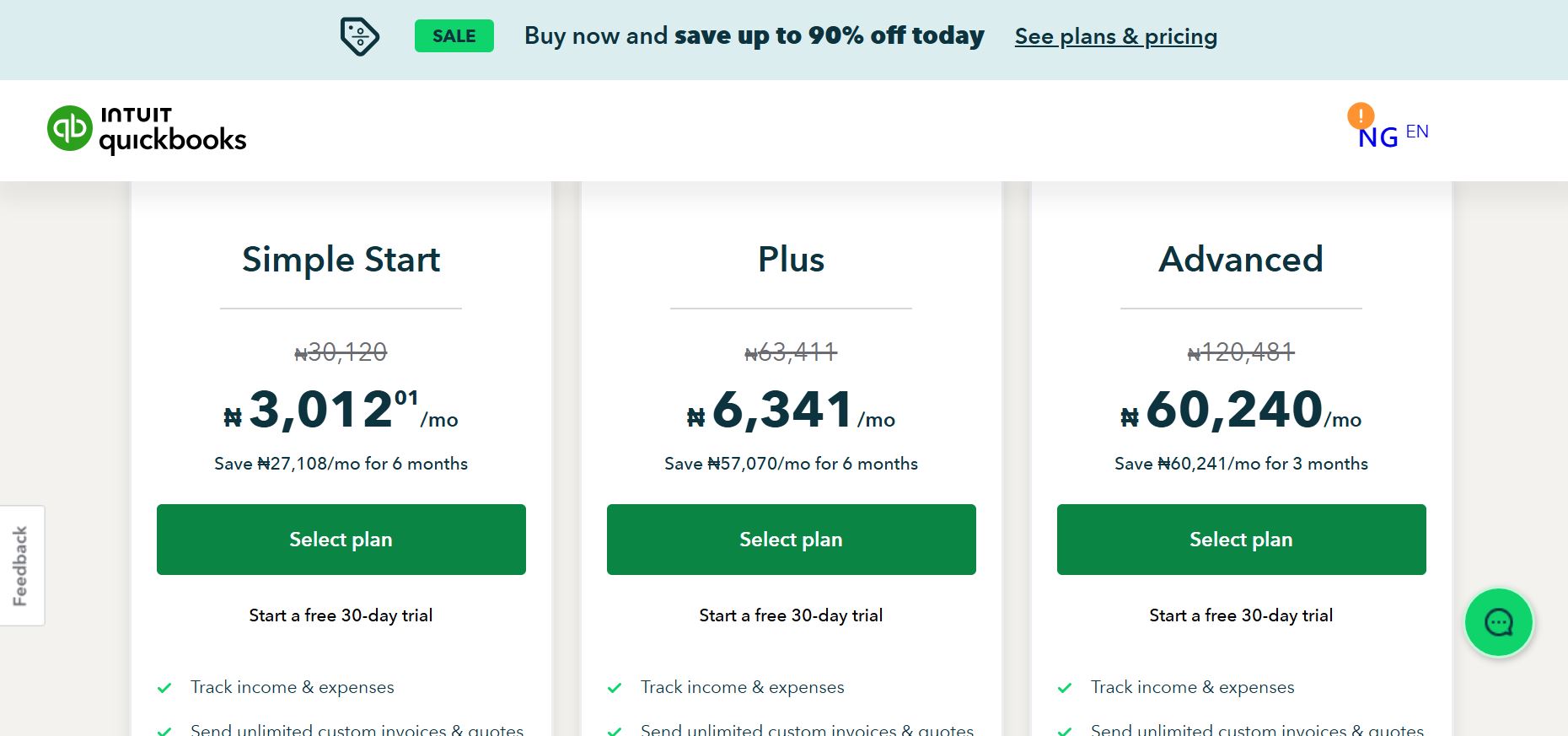 quickbooks pricing