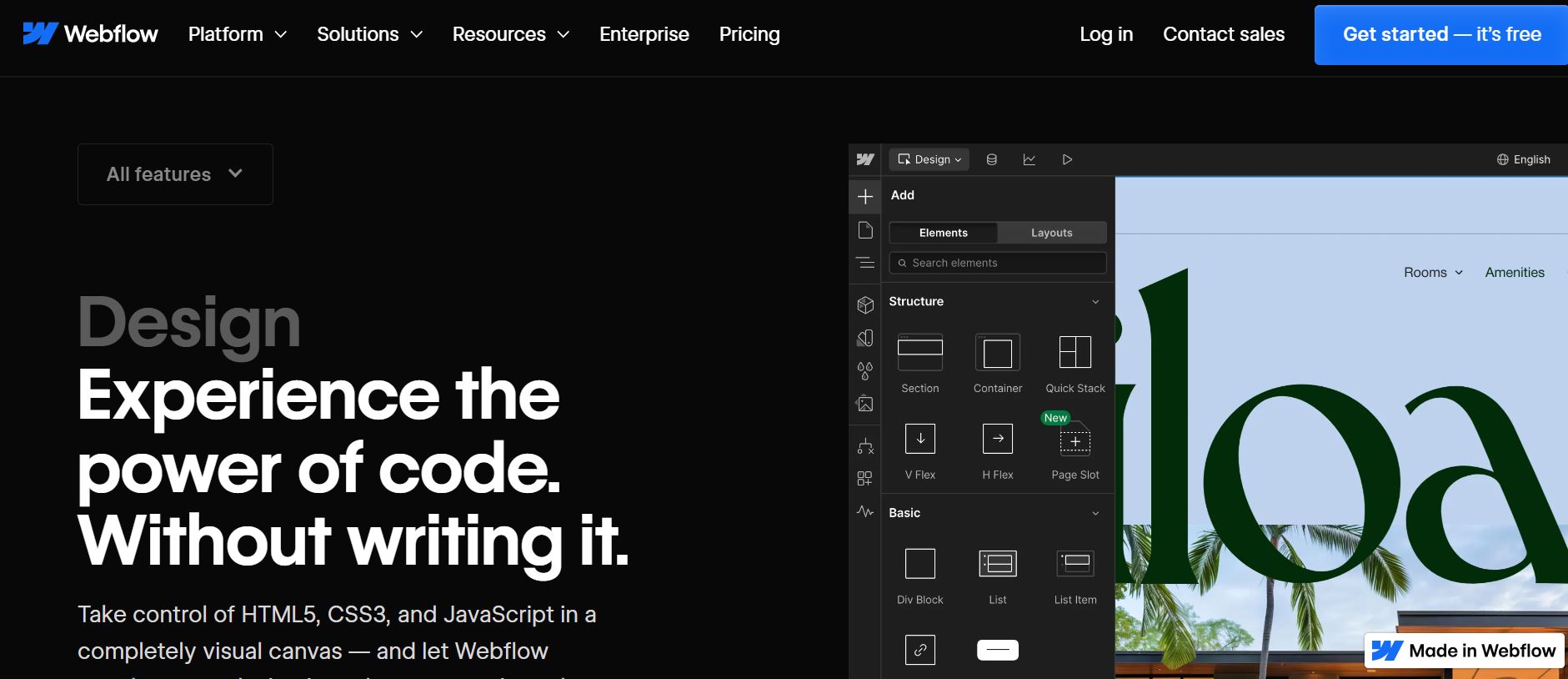 webflow website builder