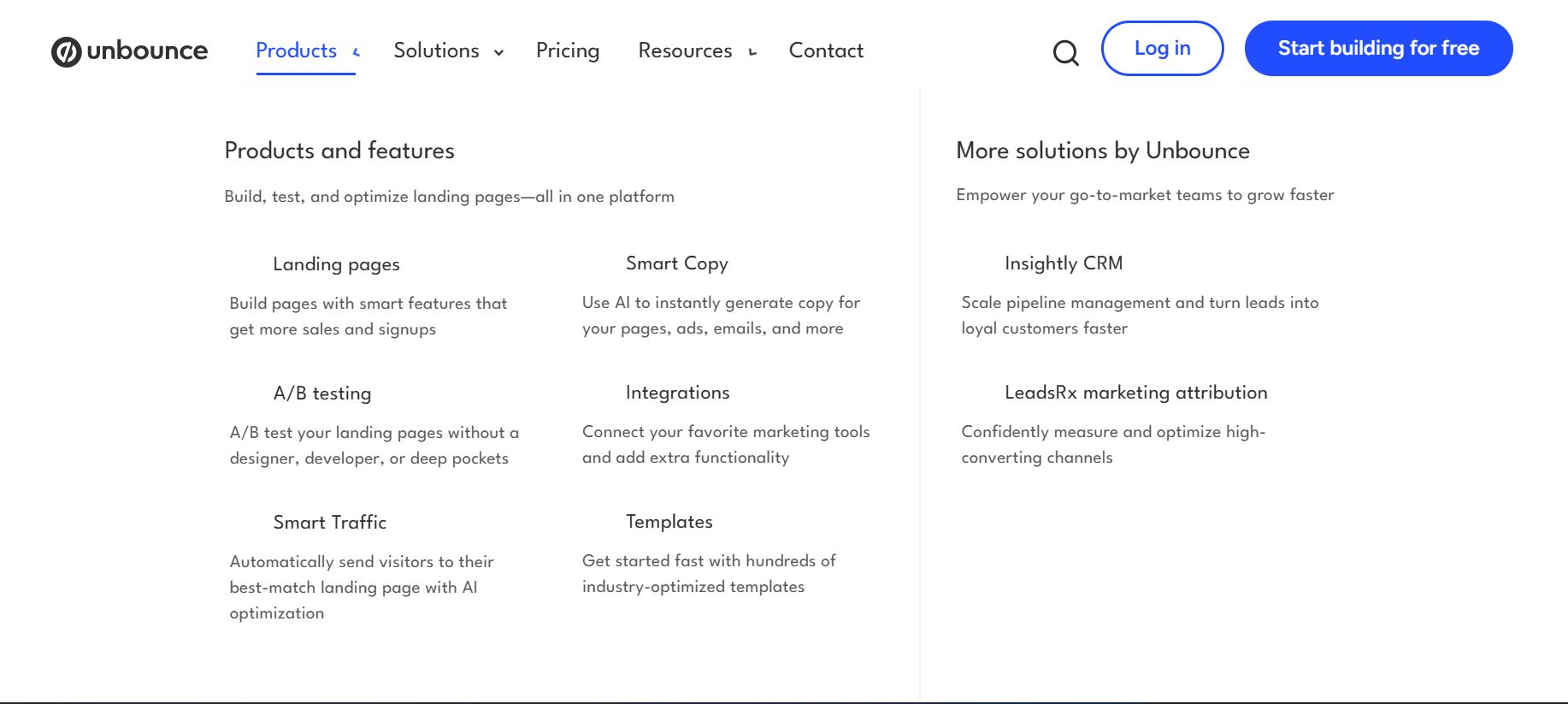 Unbounce Features
