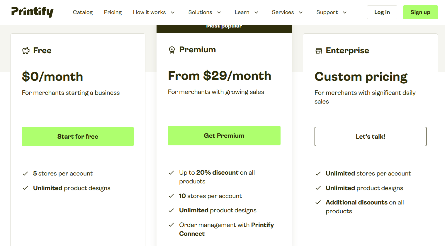 Printify Pricing