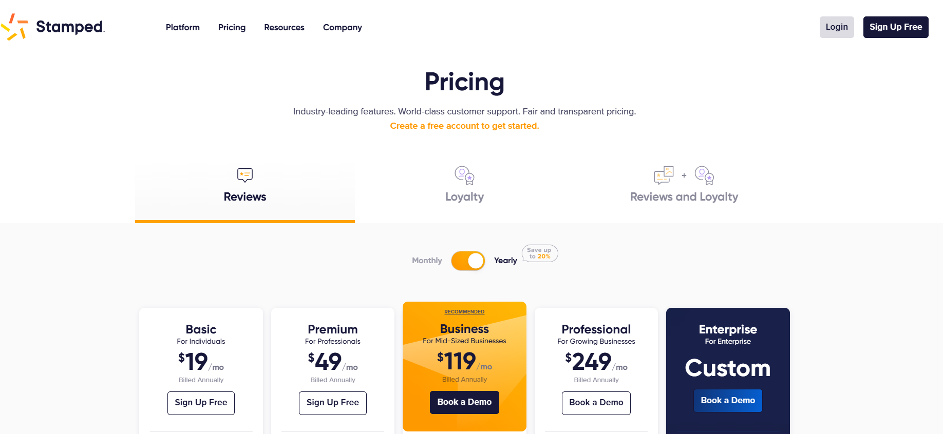 Stamped.io Pricing