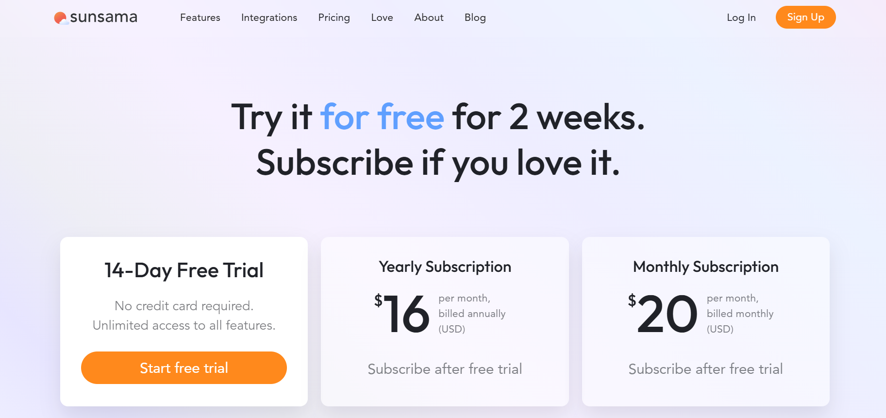 Sunsama Pricing
