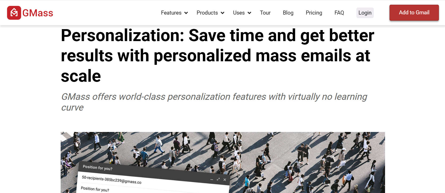 Gmass Personalization Feature